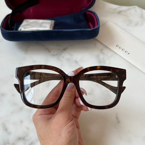 NEW Gucci GG1258O Brown Oversized Square Eyeglasses Frames - Picture 3 of 8